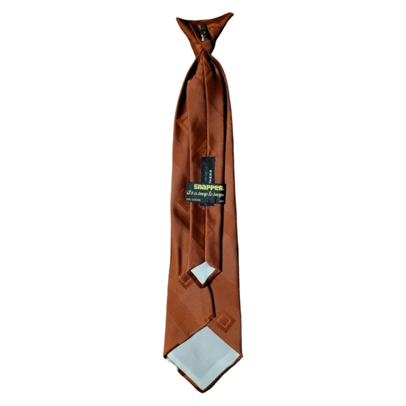 Richman Brothers Snapper Silver Snap Clip On Men's Tie Burgundy Polyester - Picture 7 of 12